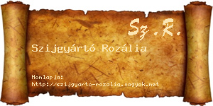 Szijgyártó Rozália névjegykártya