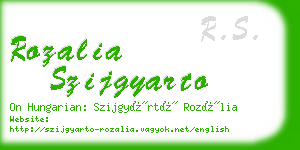 rozalia szijgyarto business card